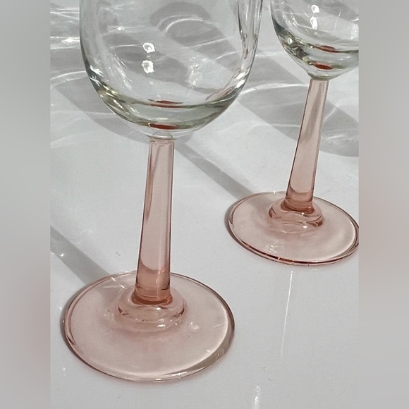 Vintage Luminarc Pink Rosé Stem Champagne Glasses Set of 4 - Picture 4 of 9